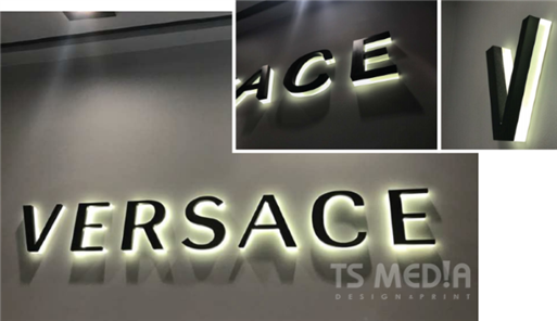 Signage - Stainless Steel Box with 10-mm Transparent Acrylic Lettering and Side Lighting 白钢立体侧面亮灯字